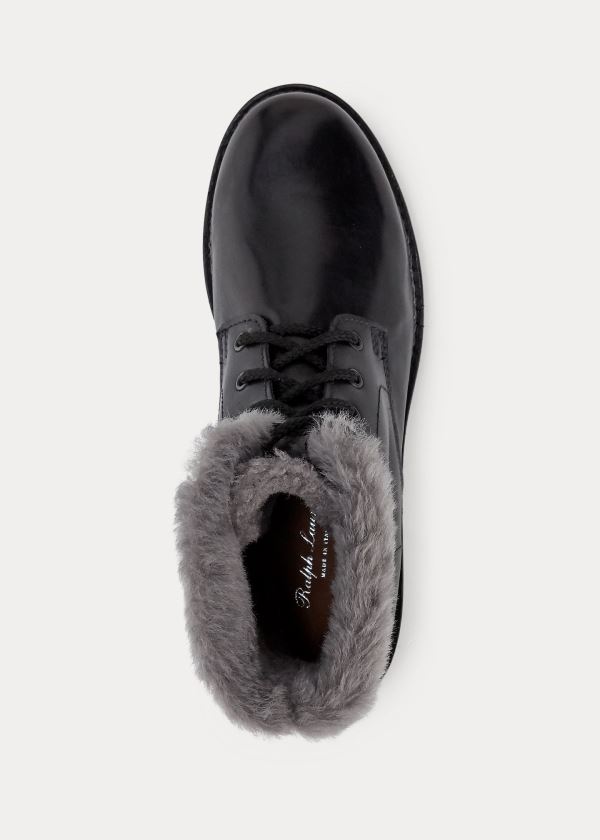Ralph Lauren Jenkins Shearling-Podšité Boot Černé | STLzqQ3V