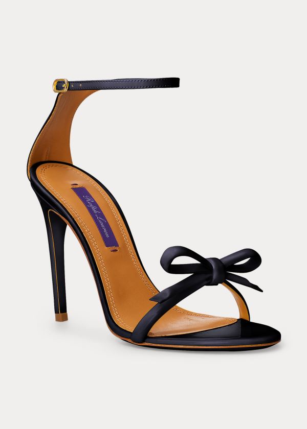 Ralph Lauren Jennefer Bow Lakovaná Sandal Tmavě Blankyt | 3NONd5LW