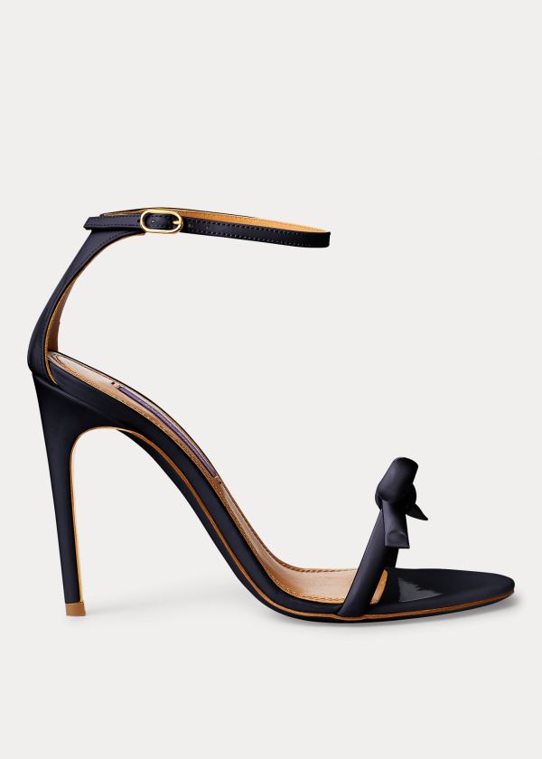 Ralph Lauren Jennefer Bow Lakovaná Sandal Tmavě Blankyt | 3NONd5LW