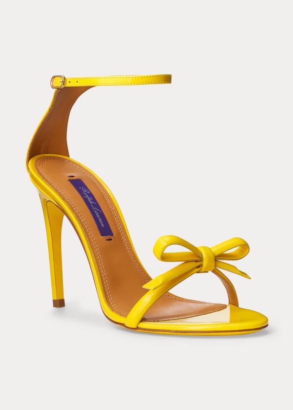 Ralph Lauren Jennefer Bow Lakovaná Sandal Žluté | APEpXb0X