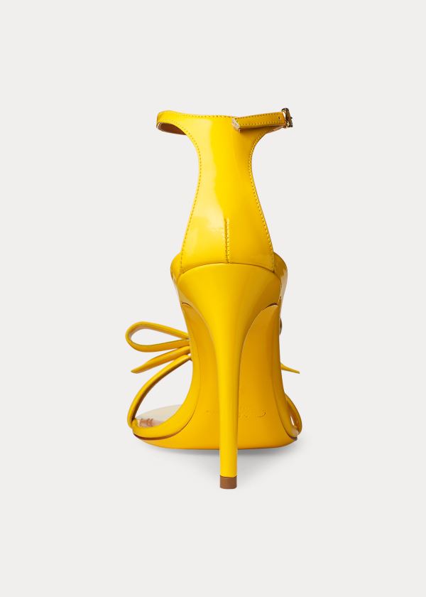 Ralph Lauren Jennefer Bow Lakovaná Sandal Žluté | APEpXb0X
