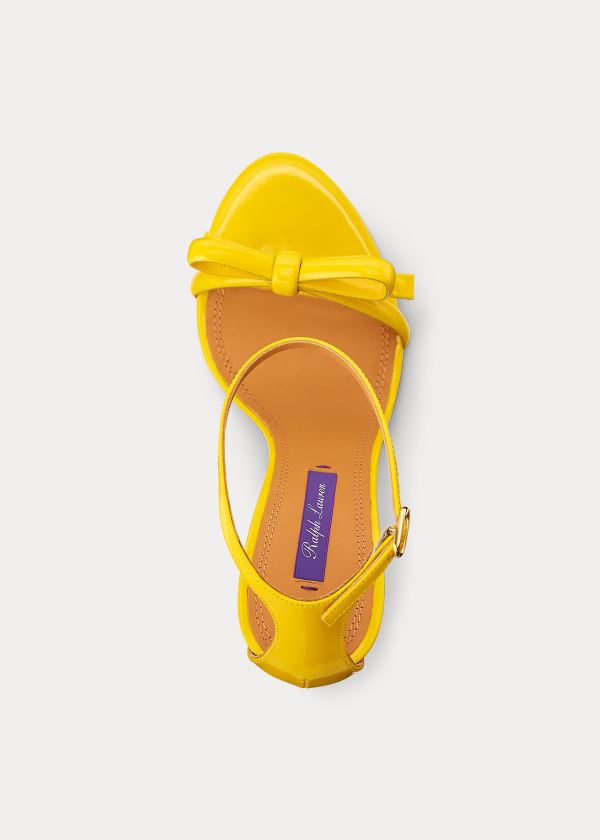 Ralph Lauren Jennefer Bow Lakovaná Sandal Žluté | APEpXb0X