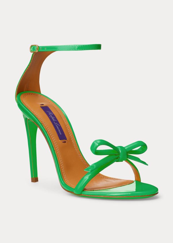 Ralph Lauren Jennefer Bow Lakovaná Sandal Zelene | D8ZQrPa2