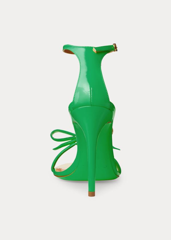Ralph Lauren Jennefer Bow Lakovaná Sandal Zelene | D8ZQrPa2