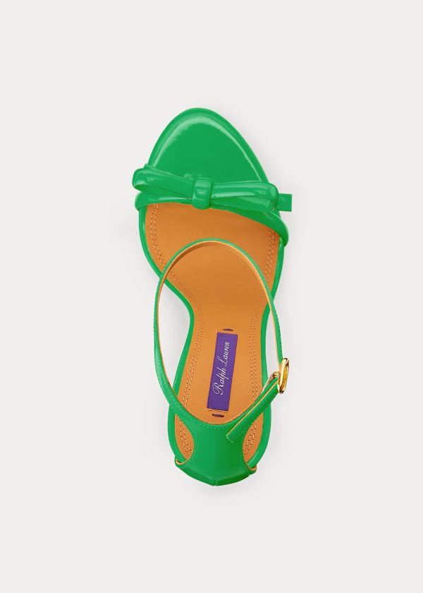 Ralph Lauren Jennefer Bow Lakovaná Sandal Zelene | D8ZQrPa2