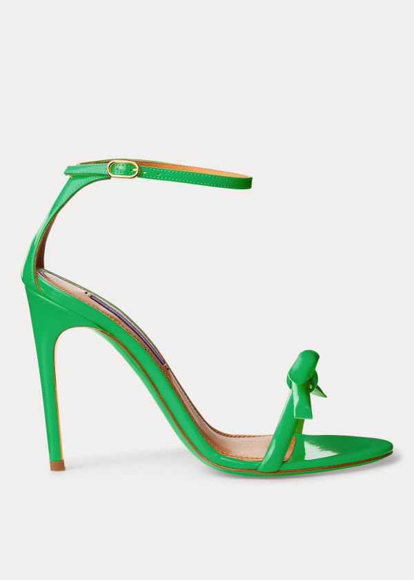 Ralph Lauren Jennefer Bow Lakovaná Sandal Zelene | D8ZQrPa2