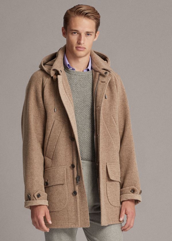 Ralph Lauren Jenson Merino Wool Stabilní Coat Hnědé | wrqZmVH3