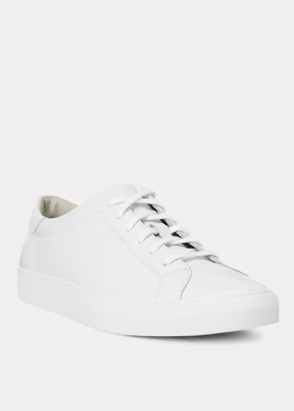 Ralph Lauren Jermain Læder Sneakers Bílé | jLZORAFW