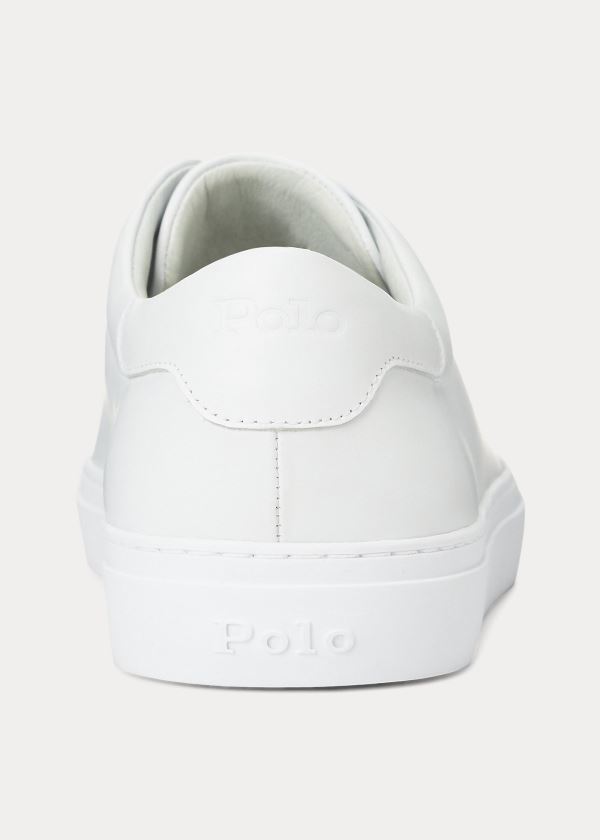 Ralph Lauren Jermain Læder Sneakers Bílé | jLZORAFW