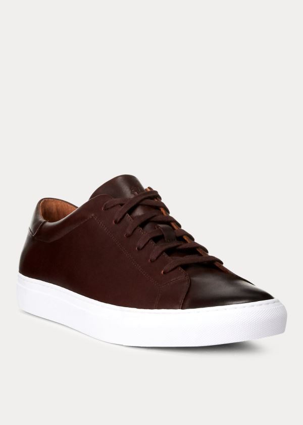 Ralph Lauren Jermain Læder Sneakers Hnědé | 2tsraoGg