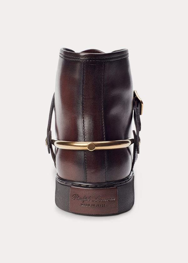 Ralph Lauren Jerret Equestrian High-Top Tmavě Hnědé | veiDQEYU