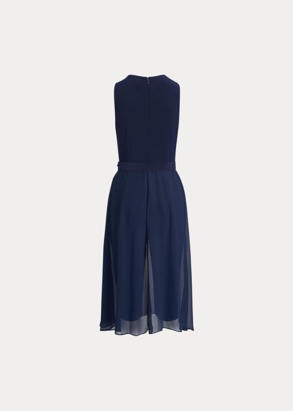 Ralph Lauren Jersey Bez Rukávů Jumpsuit Tmavě Blankyt | 8UjI9UjQ