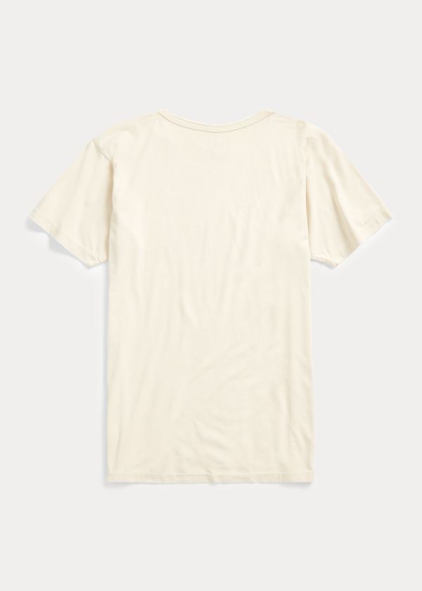 Ralph Lauren Jersey Graphic T-Shirt Krém | Gq1agtJV