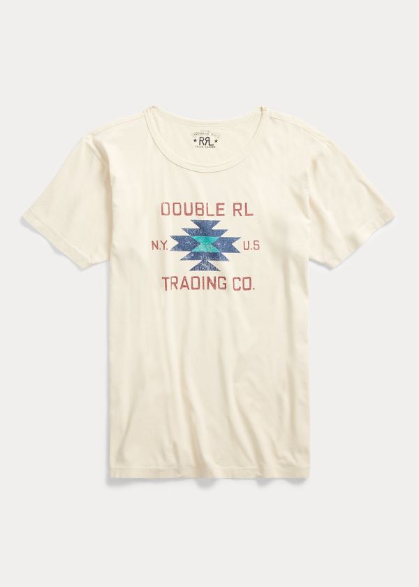 Ralph Lauren Jersey Graphic T-Shirt Krém | Gq1agtJV