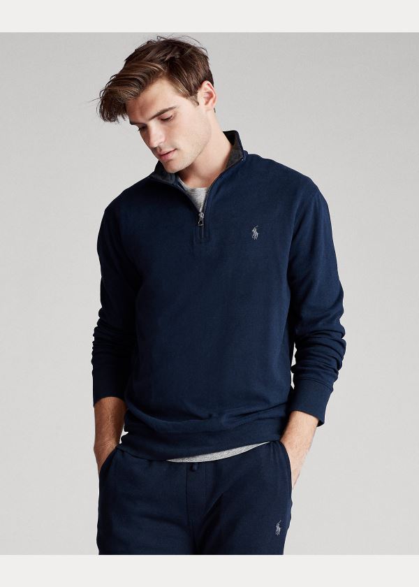 Ralph Lauren Jersey Half-Zip Pullover Tmavě Blankyt | oNf7HBkU