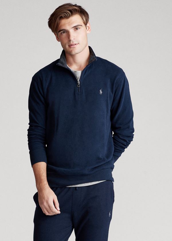 Ralph Lauren Jersey Half-Zip Pullover Tmavě Blankyt | oNf7HBkU