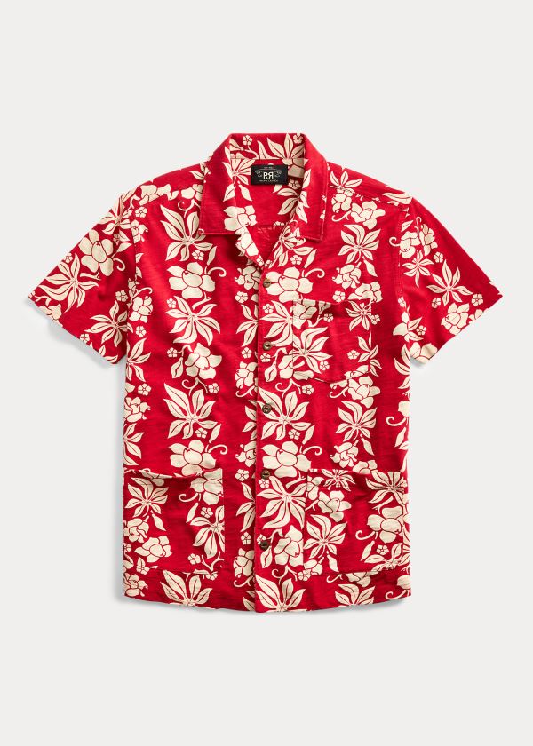 Ralph Lauren Jersey Hawaiian Camp Shirt Červené | 6UXcsDk7