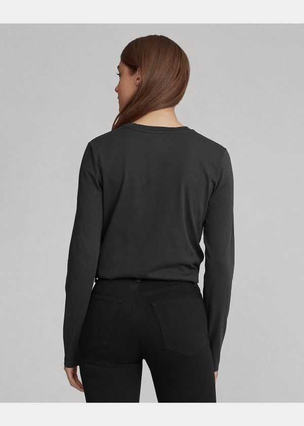 Ralph Lauren Jersey Long-Sleeve Shirt Černé | Y4kCsLh3