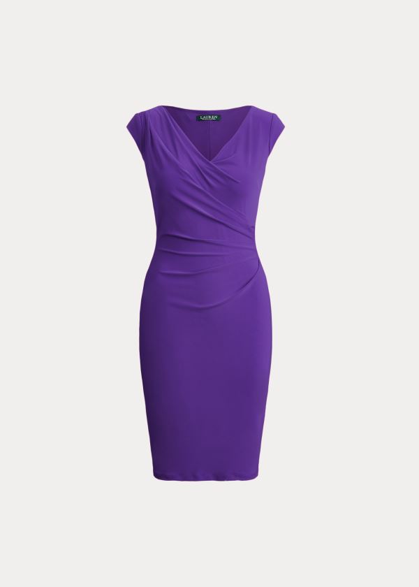 Ralph Lauren Jersey Surplice Šaty Fialové | AnXZSkZu
