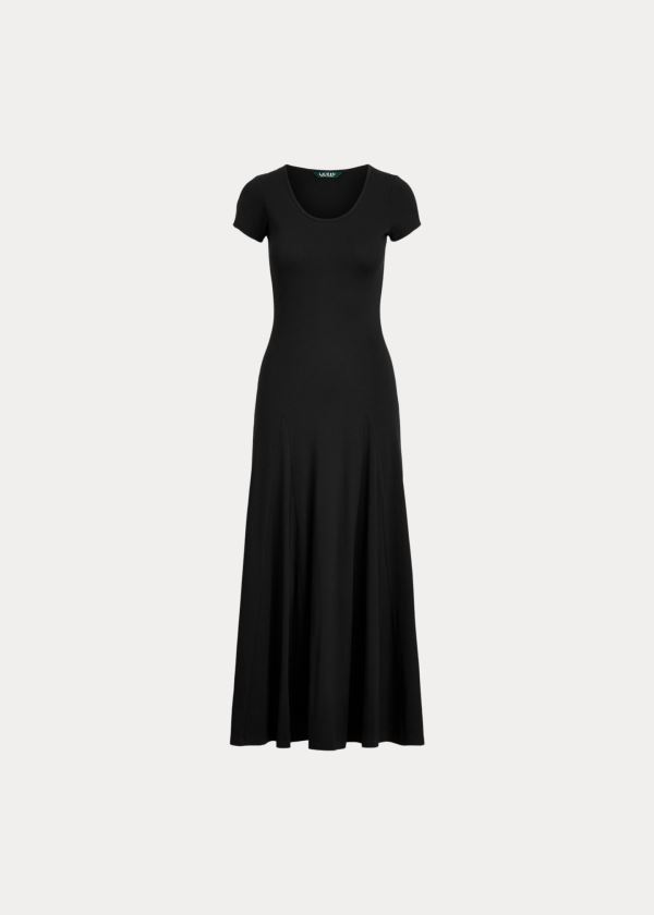 Ralph Lauren Jersey T-Shirt Maxidress Černé | KrgFJ4y7
