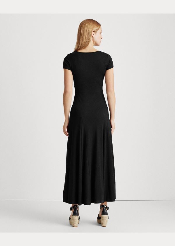 Ralph Lauren Jersey T-Shirt Maxidress Černé | KrgFJ4y7