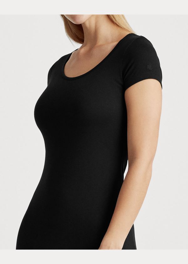 Ralph Lauren Jersey T-Shirt Maxidress Černé | KrgFJ4y7
