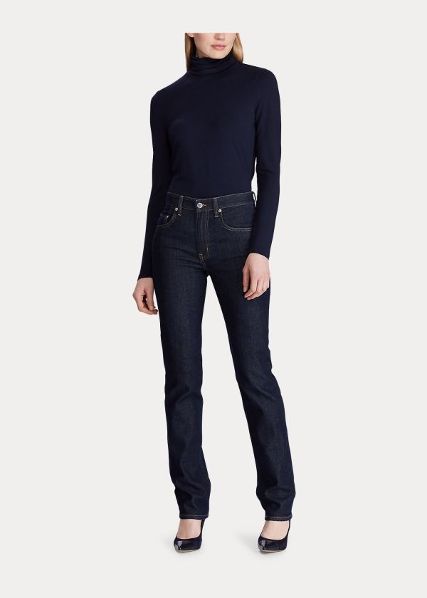 Ralph Lauren Jersey Turtleneck Tmavě Blankyt | lfbB0Sqj