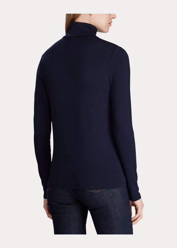 Ralph Lauren Jersey Turtleneck Tmavě Blankyt | lfbB0Sqj