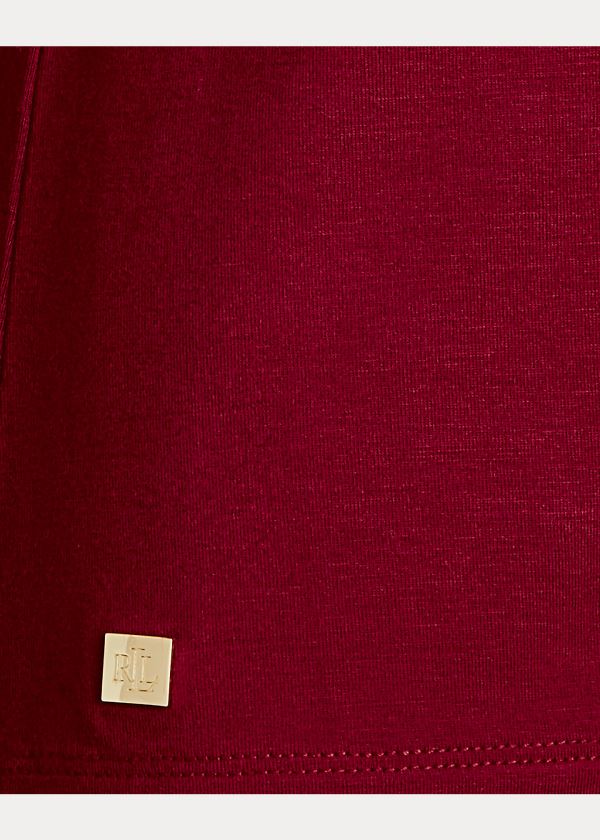 Ralph Lauren Jersey Turtleneck Tmavě Červené | CJPy98Bv