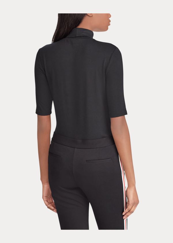 Ralph Lauren Jersey Turtleneck Top Černé | HXwNxPa7