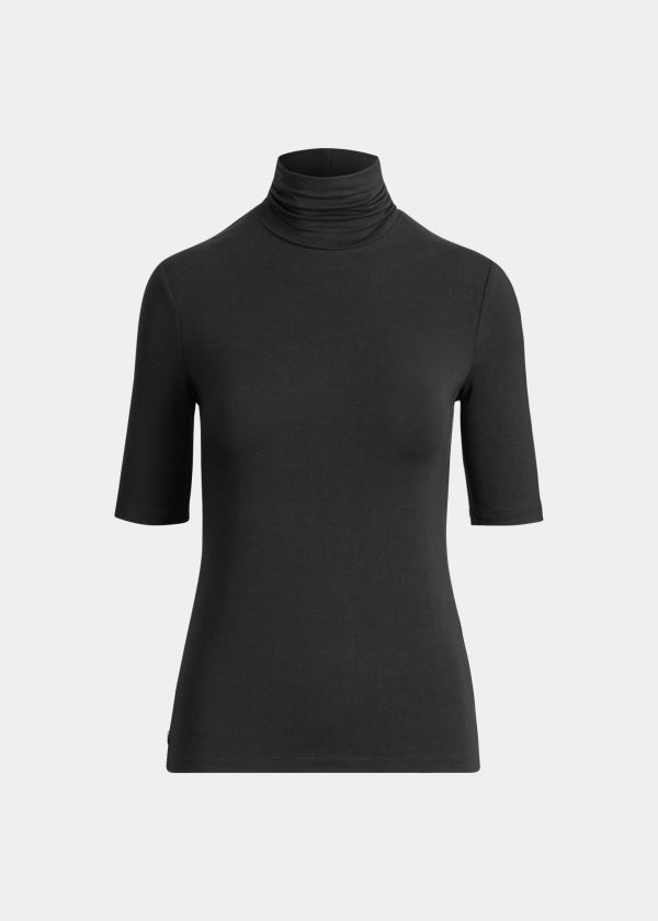 Ralph Lauren Jersey Turtleneck Top Černé | HXwNxPa7