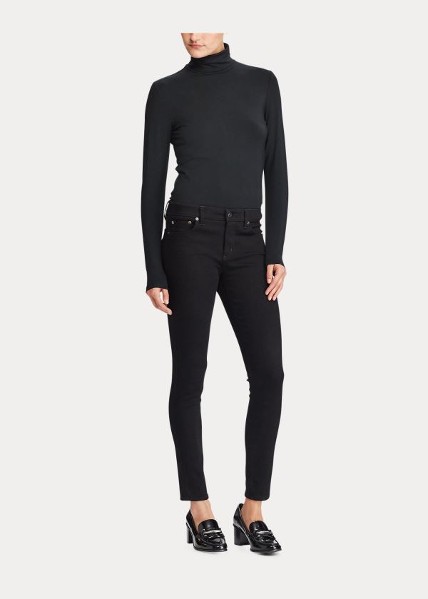 Ralph Lauren Jersey Turtleneck Černé | LCVtuOkj