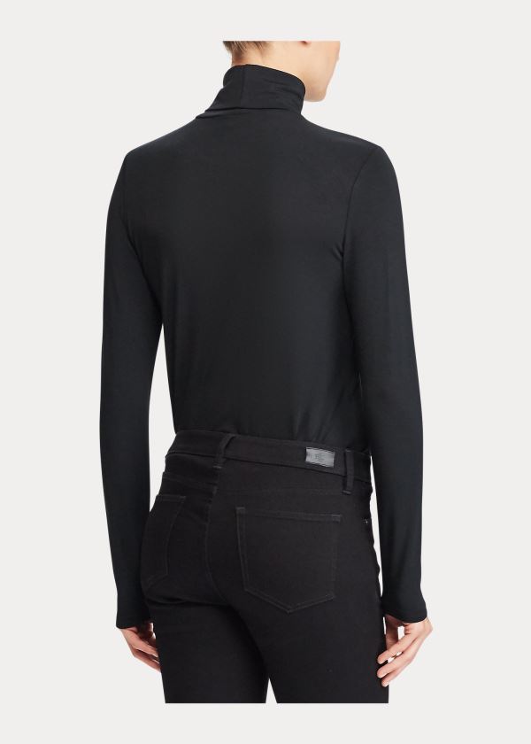 Ralph Lauren Jersey Turtleneck Černé | LCVtuOkj