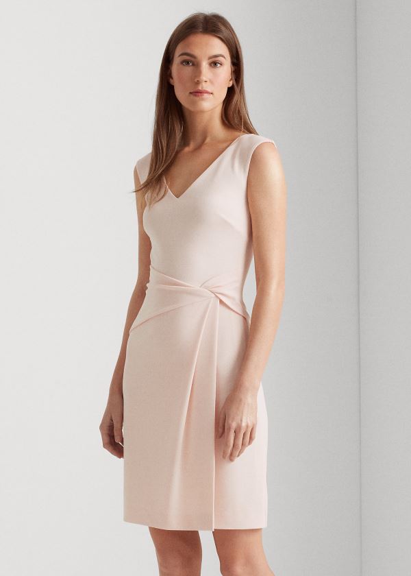Ralph Lauren Jersey V-Neck Šaty Světle Růžové | Oz0iZt8C