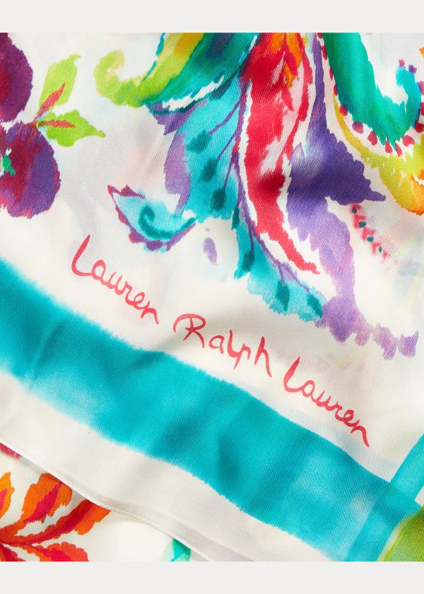 Ralph Lauren Jessica Silk Twill Scarf Krém | kMifEuGD