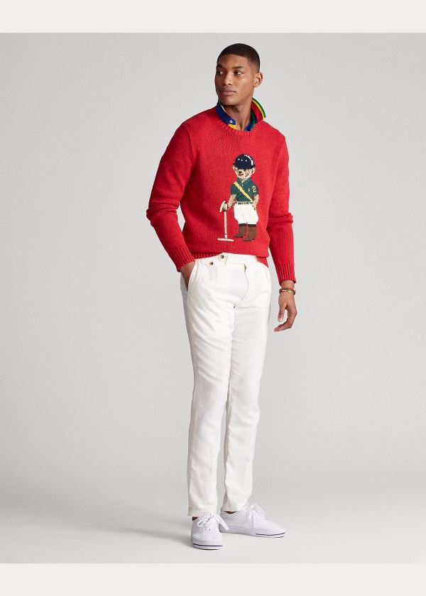 Ralph Lauren Jezdectví Bear Svetrové Červené | QvMjECOR