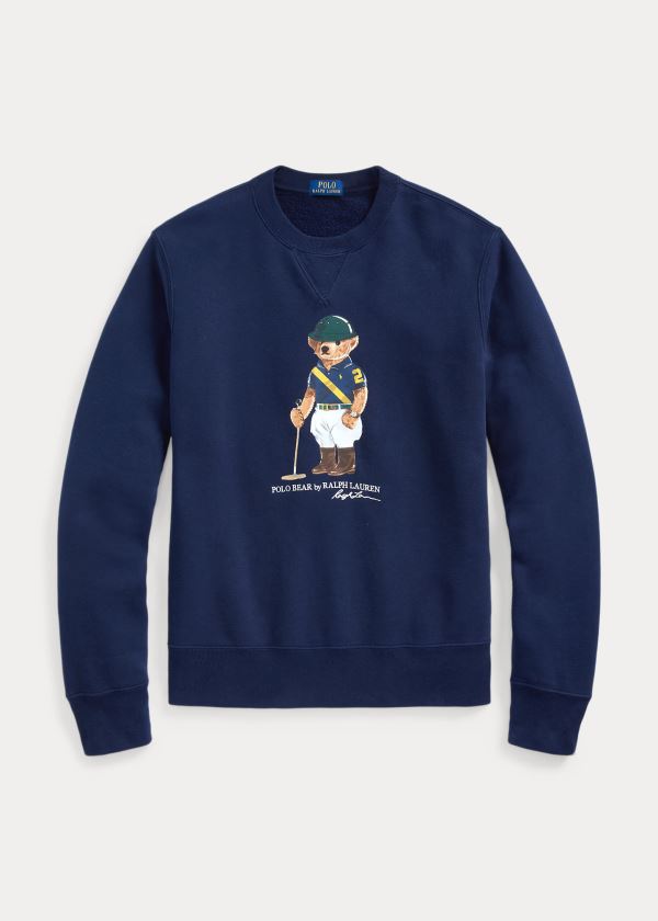 Ralph Lauren Jezdectví Bear Sweatshirt Tmavě Blankyt | COctK5uW