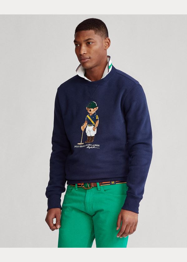 Ralph Lauren Jezdectví Bear Sweatshirt Tmavě Blankyt | COctK5uW