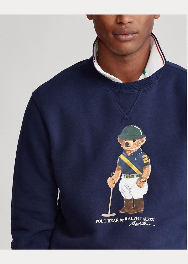 Ralph Lauren Jezdectví Bear Sweatshirt Tmavě Blankyt | COctK5uW