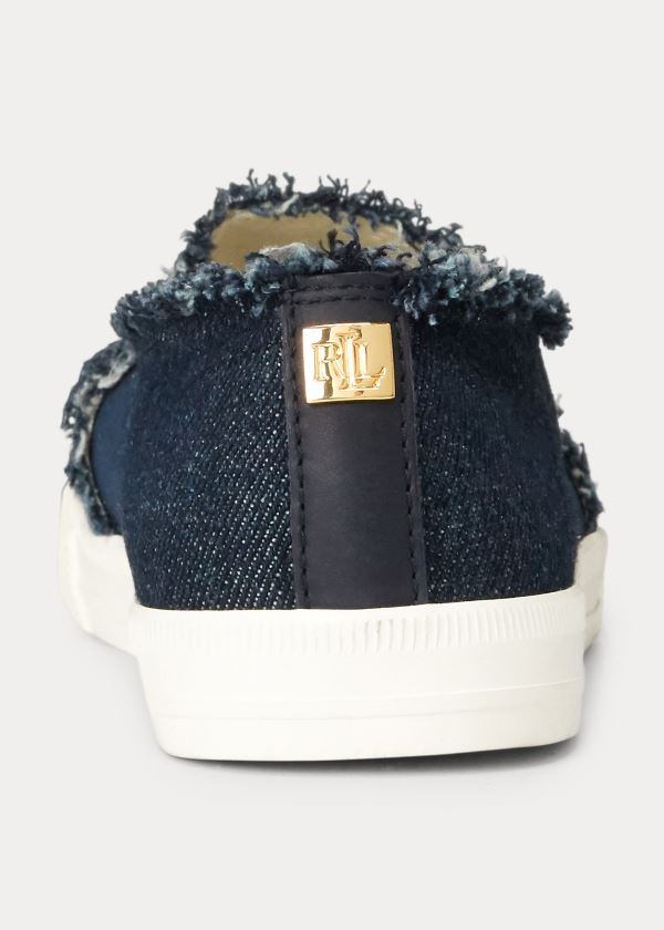 Ralph Lauren Jinny Denim Slip-On Sneakers Tmavě Blankyt | sc7xpPQc