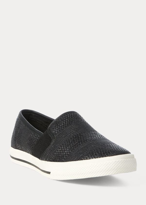 Ralph Lauren Jinny Woven Slip-On Sneakers Černé | 2APwOz65