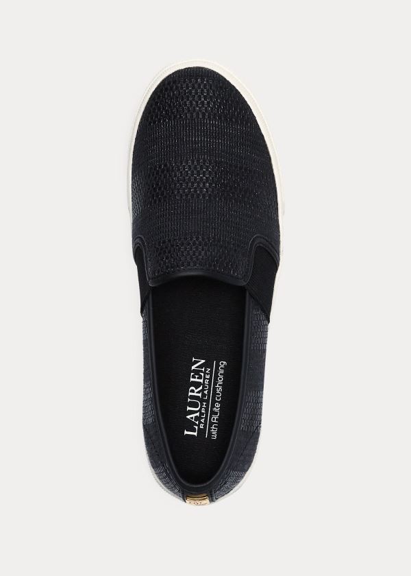 Ralph Lauren Jinny Woven Slip-On Sneakers Černé | 2APwOz65
