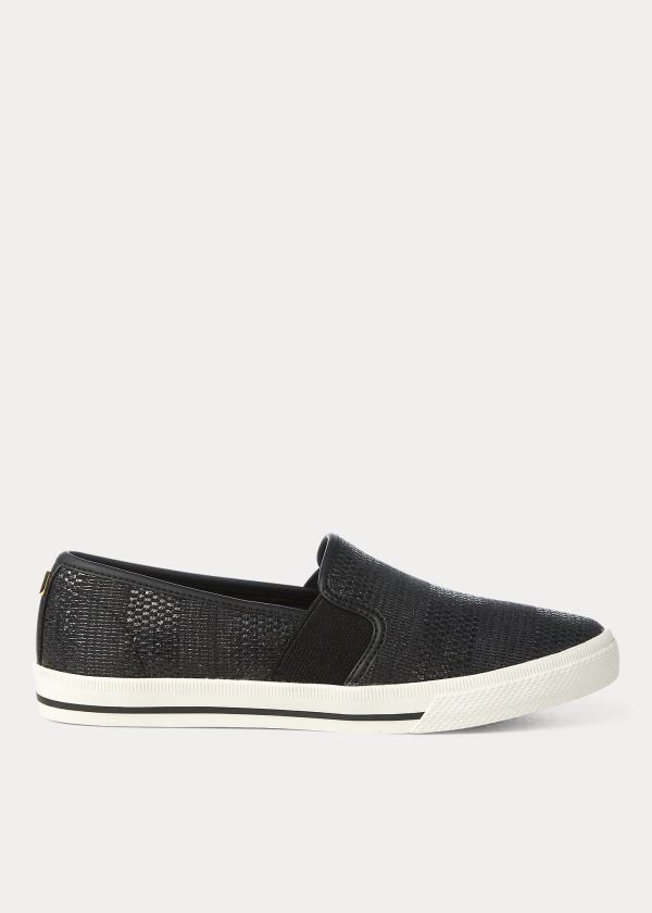 Ralph Lauren Jinny Woven Slip-On Sneakers Černé | 2APwOz65