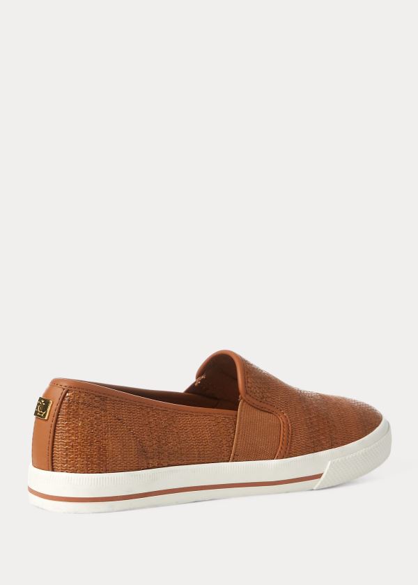 Ralph Lauren Jinny Woven Slip-On Sneakers Hnědé | E4nmTgYX