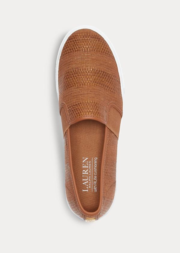 Ralph Lauren Jinny Woven Slip-On Sneakers Hnědé | E4nmTgYX