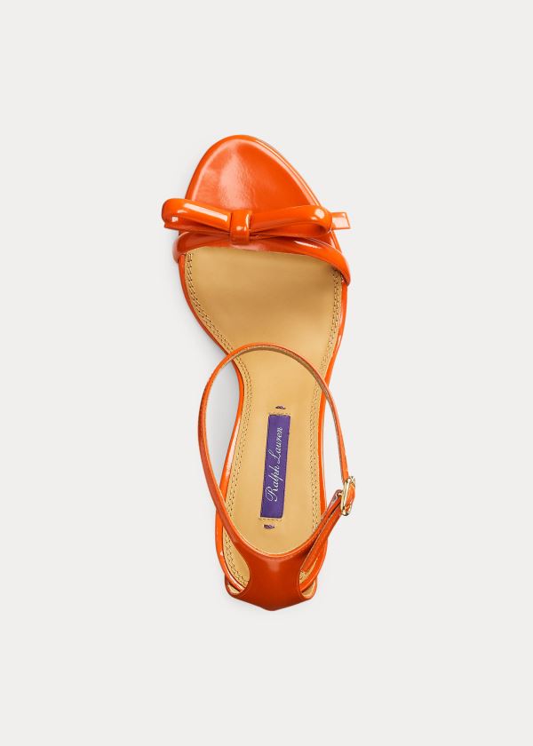 Ralph Lauren Joanne Bow Lakovaná Sandal Oranžové | enCoO3WN
