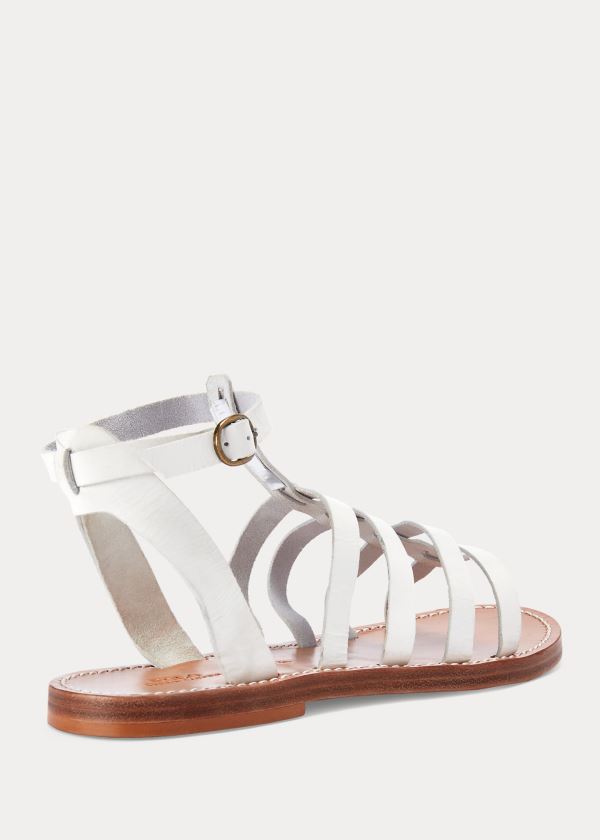 Ralph Lauren Julianne Læder Sandal Bílé | 6uu5fJt5