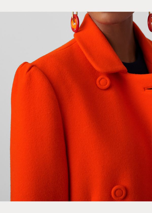 Ralph Lauren Kamilla Virgin Wool Coat Oranžové | BJBO9dt7