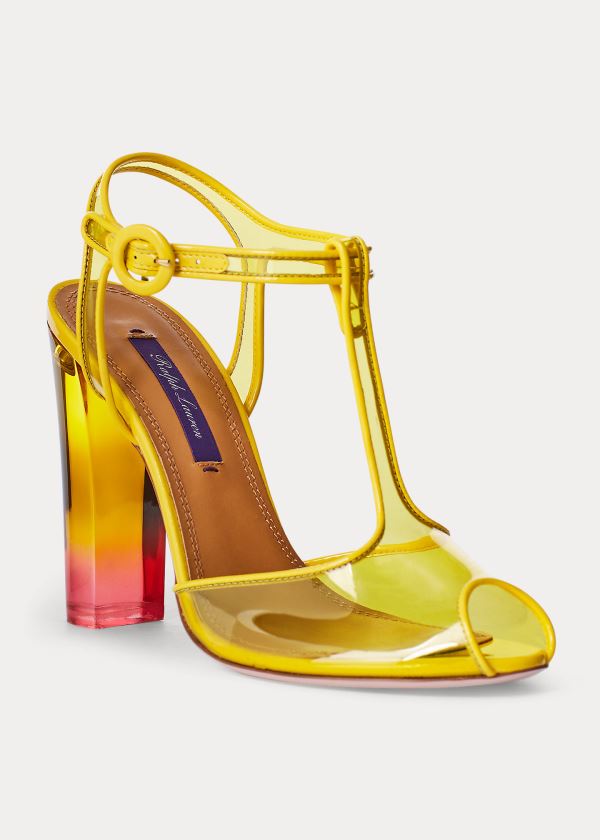 Ralph Lauren Katy Dip-Dye T-Páskové Sandal Žluté | F14cOqbs