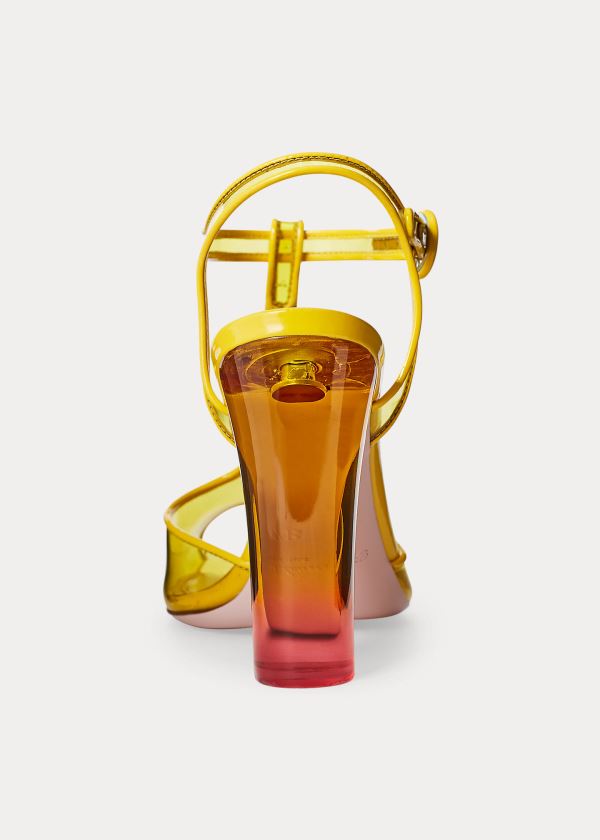 Ralph Lauren Katy Dip-Dye T-Páskové Sandal Žluté | F14cOqbs
